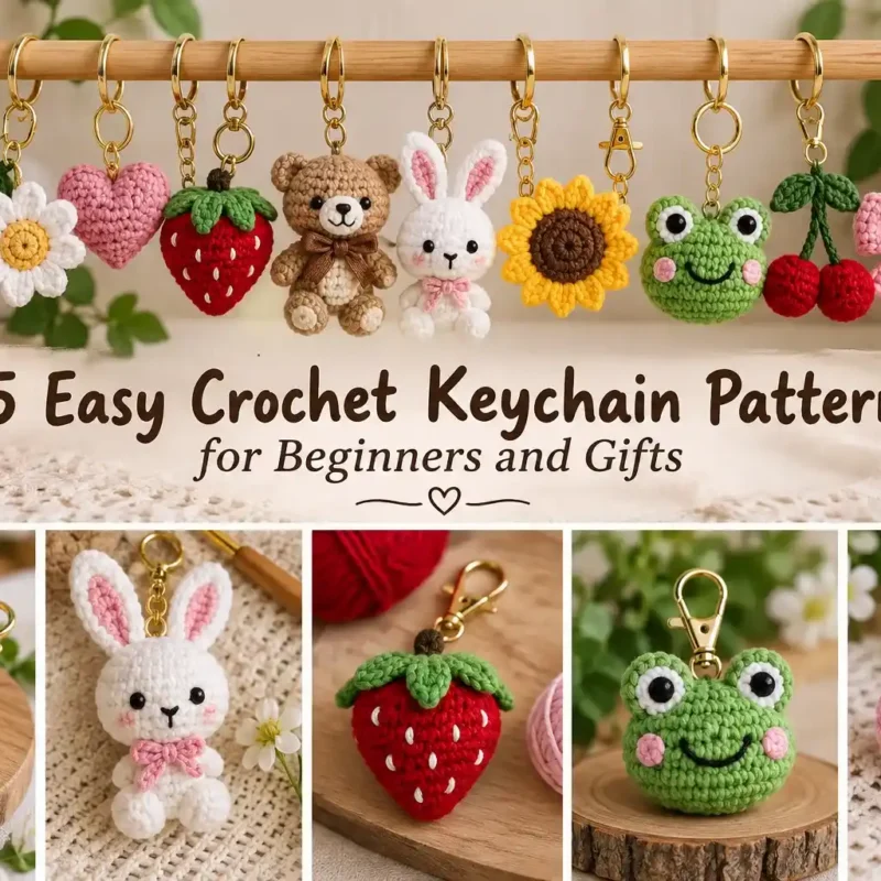 25 easy crochet keychain patterns for beginners and handmade gifts