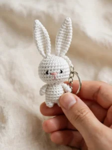Crochet bunny keychain story image: cover